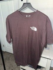 The North Face Graphic Logo T-Shirt Mens L Brown Cotton Crew Neck Short Sleeve