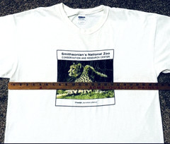 Smithsonian National Zoo Wildlife Cheetah T Shirt White Animal Graphic Tee XL