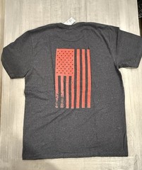 UNITED STATES MARINE CORPS – USMC With US FLAG T-Shirt – CHARCOAL – Size L
