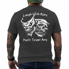 (ON Back) Laugh with Many Don’t Trust Any Skull Retro T-Shirt