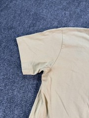 Helmut Lang Shirt Mens Large Tan Logo Graphic Crewneck Short Sleeve Back Print