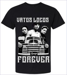 Vatos Locos Forever T-shirt Men’s or Youth Small to 5X-Large Black Style 2
