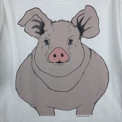 Vintage 90’S SOF TEE Pig Pattern Animal T-Shirt Made in USA Men’s XL equivalent