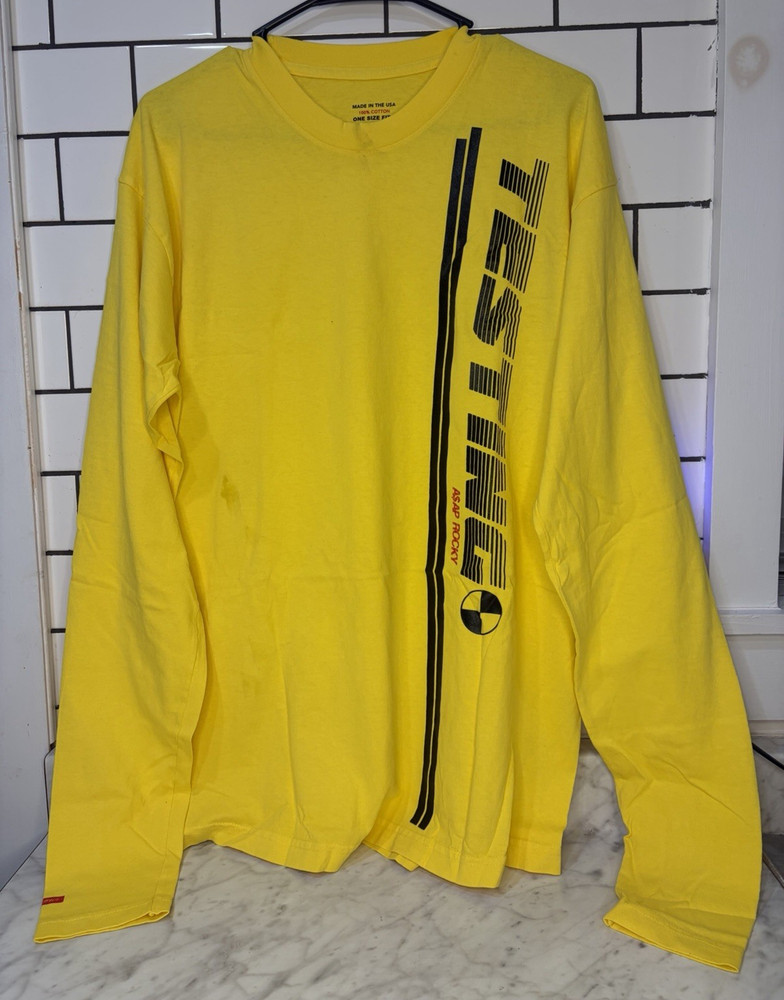 AWGE Industries ASAP Rocky Testing Yellow Cotton Long Sleeve T-Shirt M
