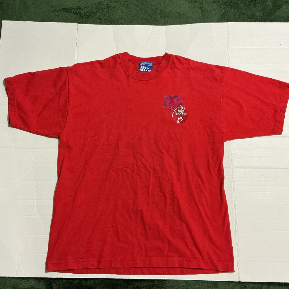 Vintage Pro Player NFL KC Chiefs Men’s Crew Neck Short Sleeve T-Shirt XL USA