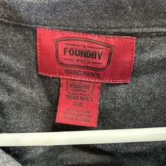 The Foundry Supply Co Young Men’s 3XL Long Sleeve Shirt Button Down 2 Tone Gray