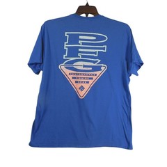 Columbia PFG Mens T-Shirt Blue XL Performance Fishing Gear Short Sleeve Cotton