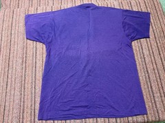 MENS USED VINTAGE 90S SINGLE STITCH AFICAN WOMEN PURPLE ART SHIRT SIZE XL