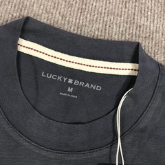 Lucky Brand Shirt Mens Medium Blue Pocket Tee Tagless Solid Basic Jersey Logo