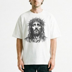 Jesus Christ Crown Thorns Christian Faith Religious T-Shirt Cross Gift Tee