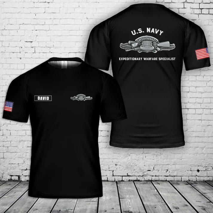 Custom Name US Navy Enlisted Expeditionary AOP 3D Shirt Full size S-5XL