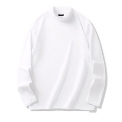 Casual Men Half Turtleneck Inner Layer Long Sleeve Top Loose Fit for Daily Wear