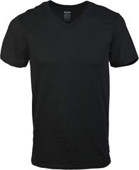 12-Pack Gildan Men’s V-Neck T-Shirts LARGE Black Cotton Short Sleeve Style G1103