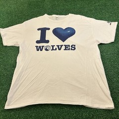 Fruit of the Loom HD Cotton T-Shirt Mens Extra Large White I Love Wolves NBA