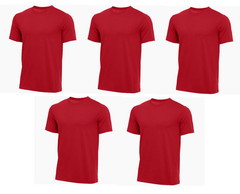 Men’s The Nike Tee Solid Red T Shirt Cotton TShirt, Set Of 5 (5 PACK)