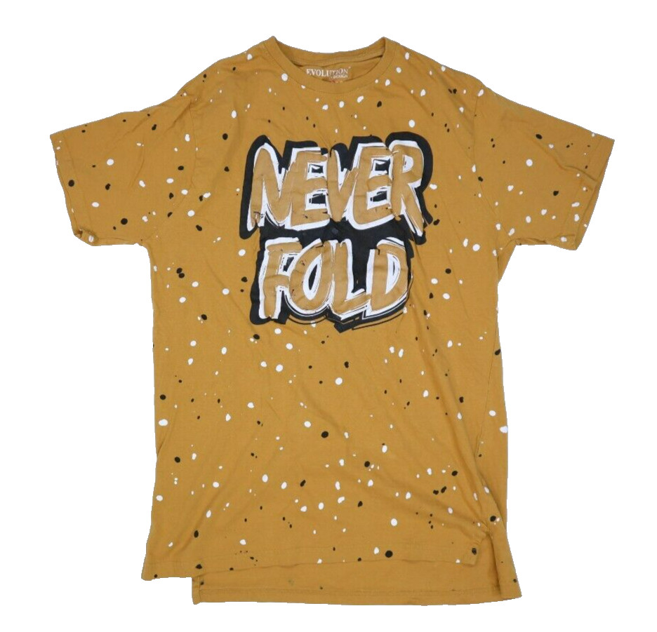 Evolution in Design Never Fold Poker Orange Gold Spoted SS T-Shirt Mens 3XL
