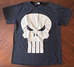 Mad Engine Marvel Punisher Skull Graphic Black T-Shirt – Size Medium