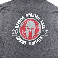 Reebok Spartan Race 2017 Sprint Finisher Dark Gray T-Shirt Size S Small Tee