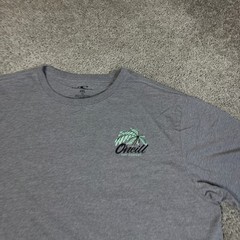 O’Neill Shirt Mens 2XL Gray Palm Tree Graphic Crew Neck Tagless Cotton