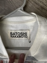 SATOSHI NAKAMOTO lost boys white skull tee, Size L