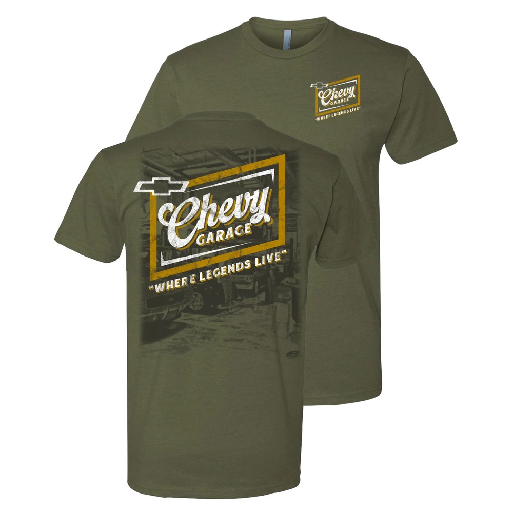 Chevrolet “Garage Legends” Mens T Shirt Green