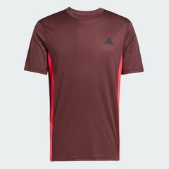 $35 Adidas Men’s Train Essentials Seasonal Colorblock Tee-Aurora Ruby-Medium-New