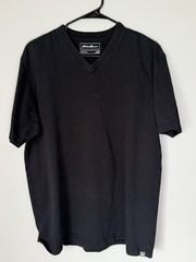 Eddie Bauer Men TL Black V-Neck Short Sleeve T-Shirt