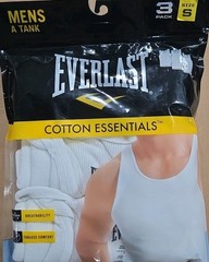 Everlast ~ Men’s 3-Pack Tanks Tops Cotton Blend White ~ Multiple Sizes Free Ship