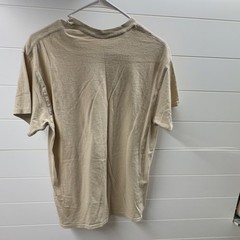 Johnny Cash Music Graphic Tee Beige L Regular Knit Cotton Short Sleeve Crew Neck
