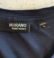 Murano Liquid Luxury Slim Fit Men’s T-Shirt in Blue Sz Lg Cotton Crew Neck