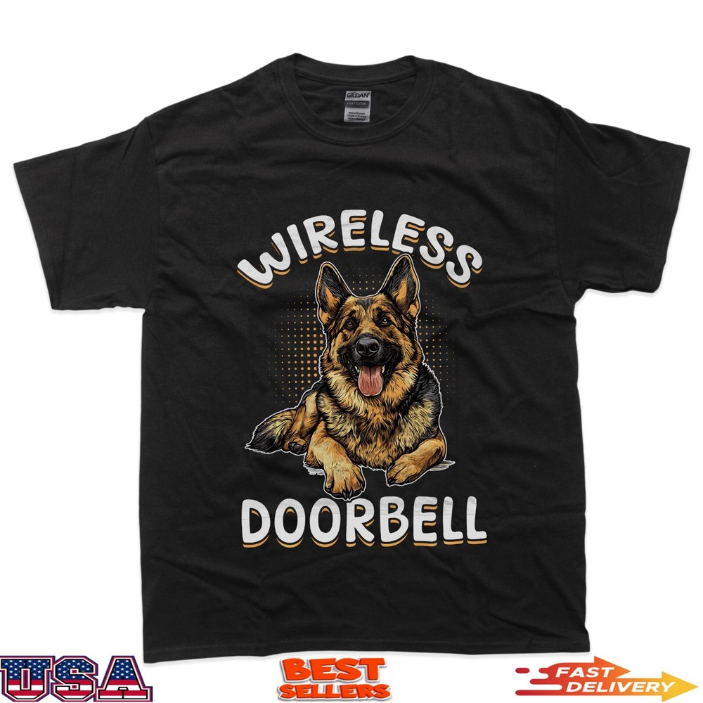 German Shepherd Dog Breed Wireless Doorbell T-Shirt