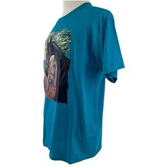 Fruit Of The Loom Iron On Horse Pony T-Shirt Large Blue Short Sleeve Tee 9518