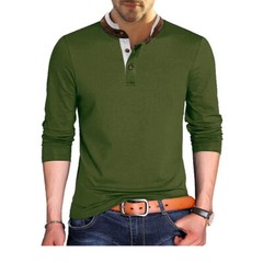 Zonbailon men’s T-shirt Comfortable polo shirt long sleeve breathable autumn