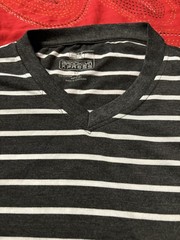 Plus Size Mens Brooklyn Xpress Gray & White V-neck Short Sleeved T-shirt.Size5XL