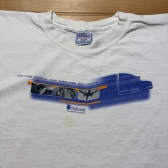 Vintage 90s Sybase Technology Mobile Wireless Solutions Promo T-Shirt USA – XL