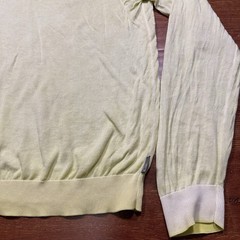 Armani Long Sleeve T Shirt Mens L Yellow Ombre Acid Wash Thin Luxury Designer