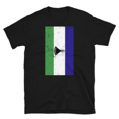 Lesotho Africa Maseru Distressed Flag Short-Sleeve Unisex T-Shirt