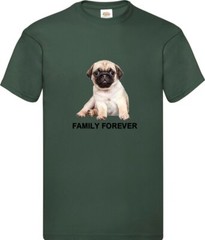 Pug Dog Family Forever Pet Novelty T Shirt Various Colours And Sizes