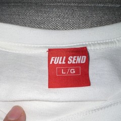 Full Send Mens White Graphic Logo Crew Neck Short Sleeve T-Shirt L