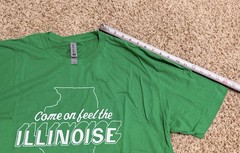 Next Level Apparel Men’s Short Sleeve Size XL Green, Come On Feel The Illinois