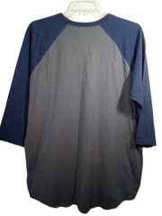 The North Face T-Shirt Men XXL Blue Gray Logo 3/4 Sleeve