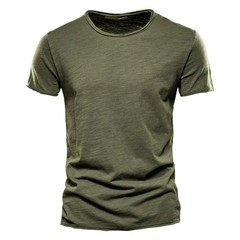 Men’s 100% Cotton V-Neck T-Shirt Slim Fit Short Sleeve Tee