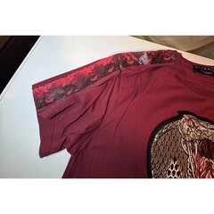 Eternity BC/AD shirt Red 2XL NWOT Faux Snake Skin Sleeves