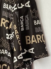 Barca FC Barcelona Mens Polyester Tshirt Sz L Black All Over Print Soccer Futbol