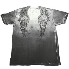 Rare $56 AFFLICTION Silver UPWARD Short Sleeve Slim Fit Y2K Mens T-shirt 3XL NWT