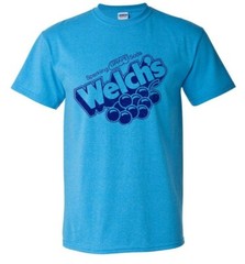 Welch’s T-shirt Grape Soda distressed heather blue retro 80’s classic fit tee