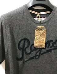 Ringspun UK chic Skuller Charcoal Marl logo shirt, M/50/40US NWT$165