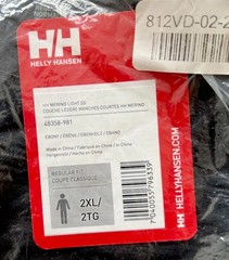 NEW Helly Hansen Merino Light Shirt XXL 100% Merino Wool Black Base Layer TShirt