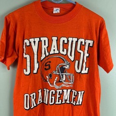 Vintage SYRACUSE UNIVERSITY ORANGEMEN ORANGE T-shirt 80s SU College Football MED