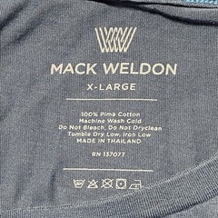 Mack Weldon Shirt Men’s XL For Daily Wear Crew Neck Tee Pima Cotton Long Sleeve
